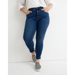 NWT Madewell 10" High-Rise Skinny Jeans in Brinville Wash: Button-Front 36